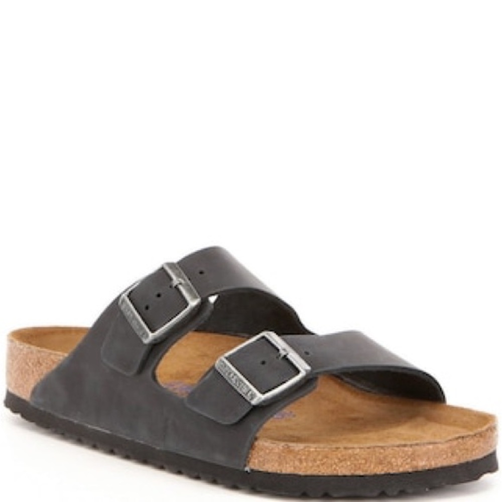 Birkenstock Men's Arizona Oiled Leather Soft Footbed Slide Size 43 (10-10.5)